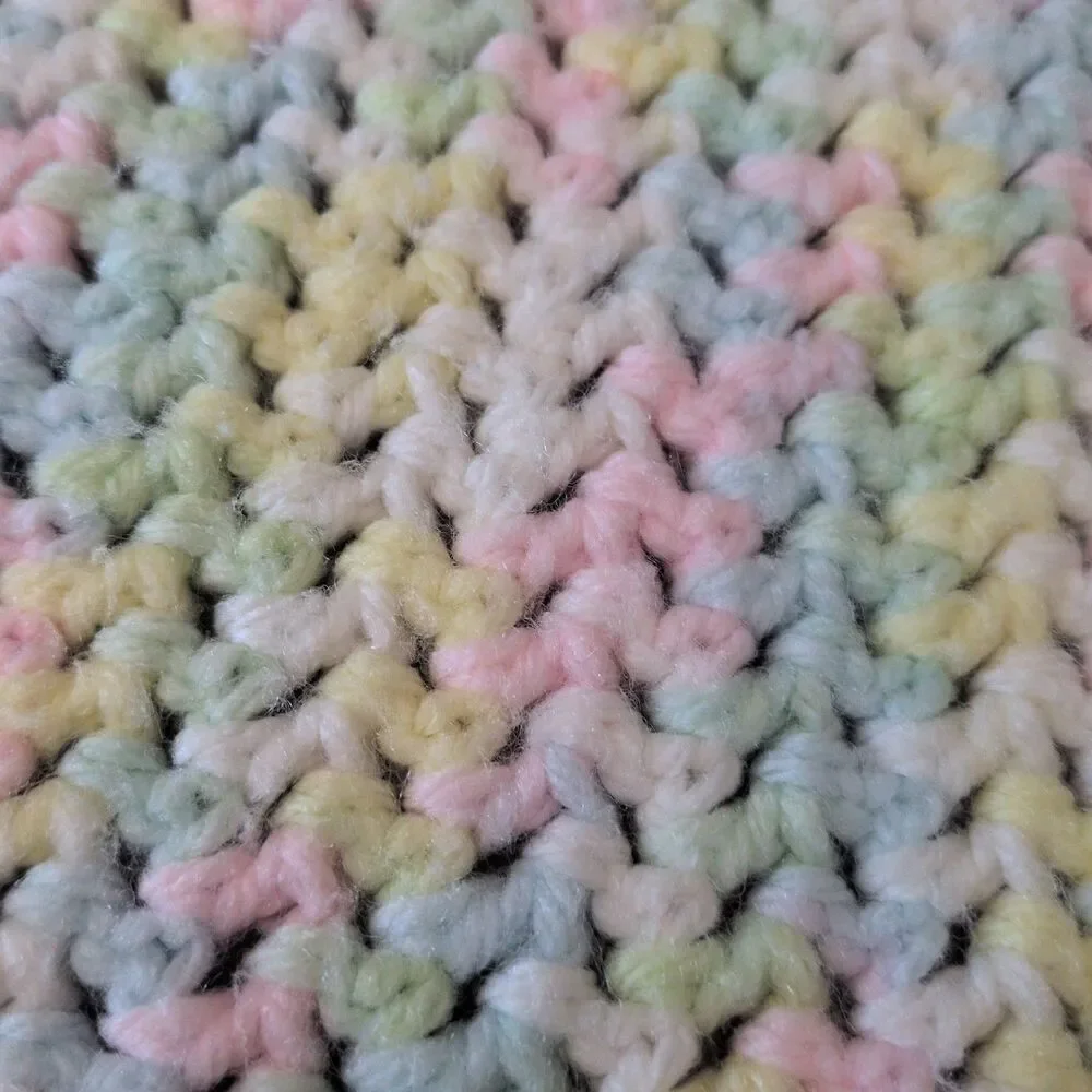 Oversized Chunky Chenille Toddler Blanket–Pastel Variegated Knit Throw